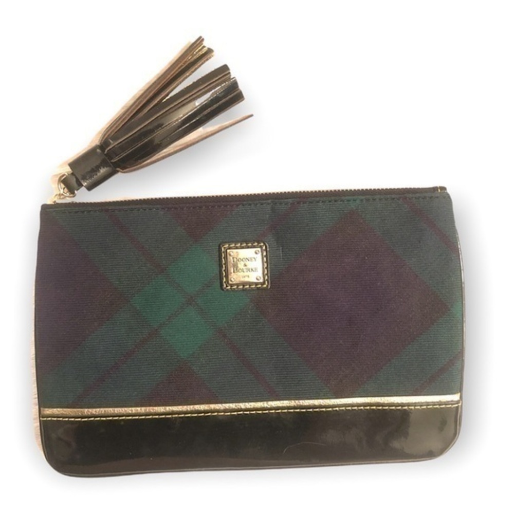 DOONEY and bourke wool green blue clutch bag